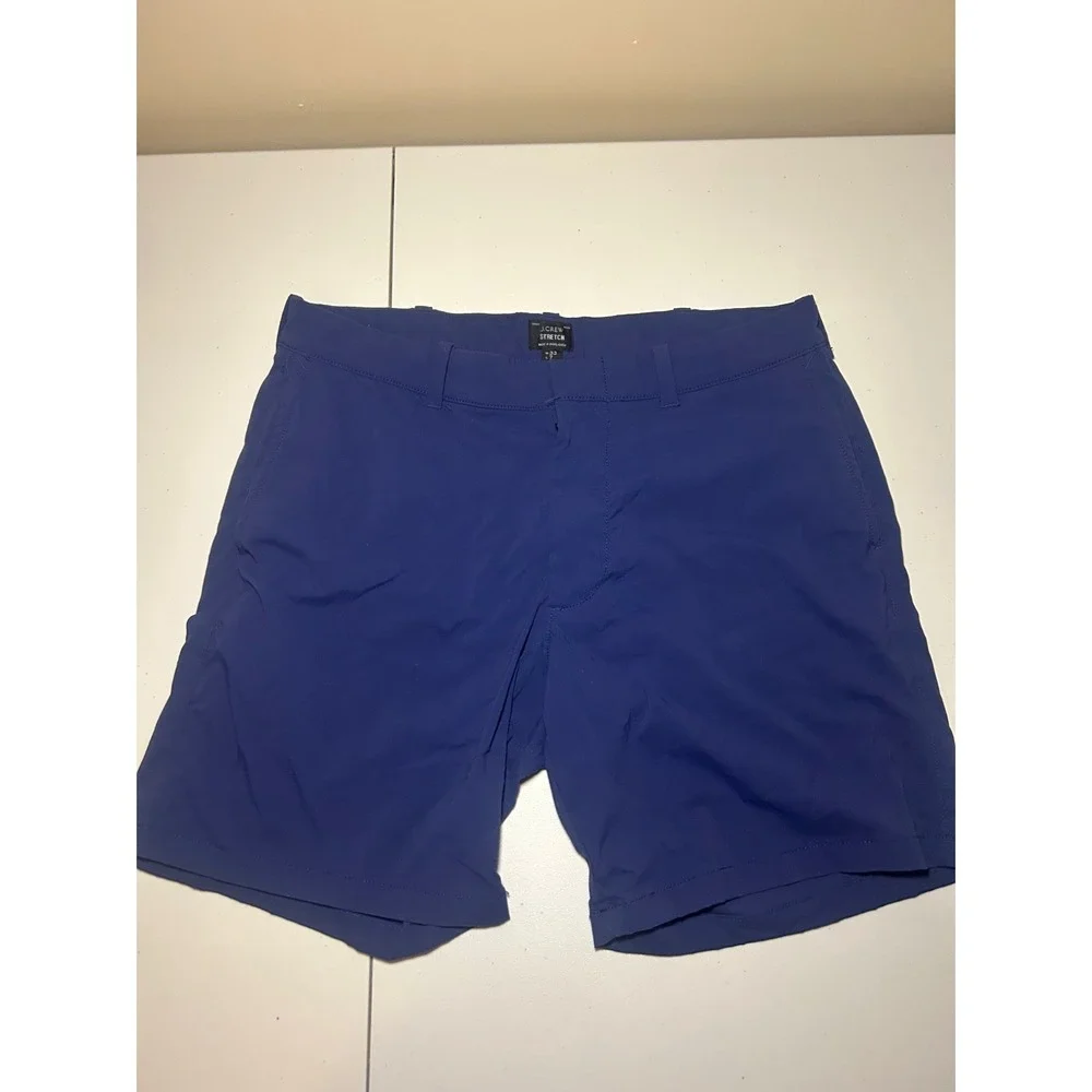 J.CREW Men's Stretch Performance Navy shorts Waist 33 Inseam 7